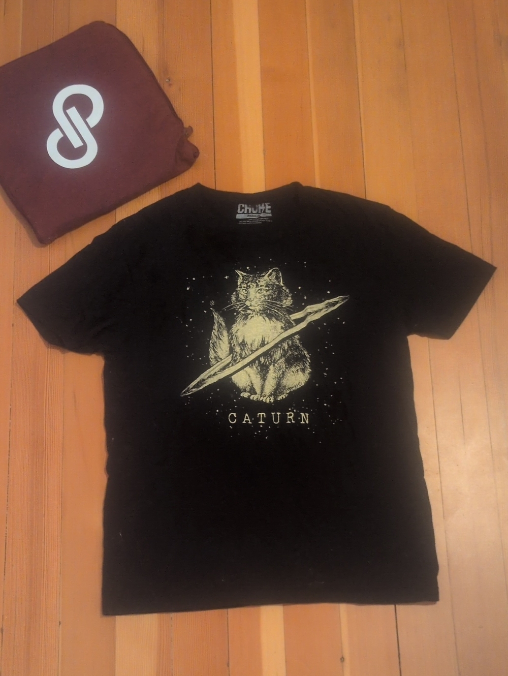 Men's Black Caturn Graphic Tee by Choke